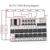 Плата BMS контроллера 5S 100A 21V для Li-Ion аккумуляторов 18650