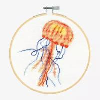 Gentle Jellyfish (Нежная Медуза) #BK1872 DMC Набор для вышивания 18 х 18 см Счетный крест