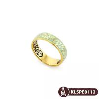 Кольцо позолоченное "Спаси и сохрани" (эмаль бирюзового цвета) KLSPE0112