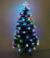 Заснеженная елка со светодиодными иголками и звездой LED Baziator 150 см заснеженная