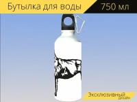 Бутылка фляга для воды "Ирландский волкодав, собака, домашний питомец" 750 мл. с карабином и принтом