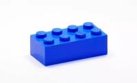 Деталь LEGO Кирпич 2 х 4, синий 50 шт