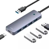 Хаб концентратор Baseus UltraJoy Series 4-Port HUB Lite 50см Серый космос (USB-A - USB3.0*4+Type-C5V) B0005280B811-01