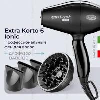 Фен Coifin Extra Korto 6 Ionic EK6K с диффузором BABD12E,, профессиональный, с ионизацией, 2000 Вт, ультракомпактный