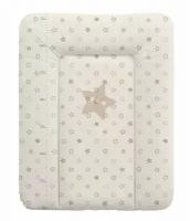 Пеленальный матрасик на комод Ceba Baby, мягкий, 70х50 см, цвет: Stars beige