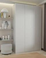 Шкаф распашной белого цвета трехдверный (150х250х55) для прихожей, спальни, зала, гостинной