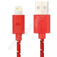 Нейлоновый кабель для iPhone 5/5S/iPad4/iPad Air/iPad mini (красный)