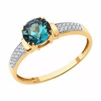 Золотое кольцо DIAMANT-ONLINE 302361 с бриллиантом и александритом, Золото 585°, размер 17