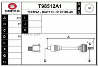 EAI GROUP T98512A1 T98512A1_ПРИВОД правый! 610ММ ABS 48TH HYUNDAI TUC