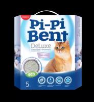 Наполнитель для кошек Pi-Pi-Bent DeLuxe Clean Cotton, Комкующийся, коробка (5 кг) 4 шт