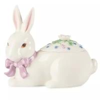 Шкатулки, подставки и держатели для украшений Lenox Фарфоровая шкатулка "Весенний кролик", 18 см, белый