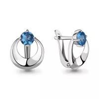 Серебряные серьги Aquamarine А4700505 с топазом, Серебро 925°