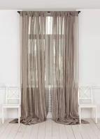 Штора на петлях 250x310 Luxberry Curtain Line серо-бежевая-широкая полоса