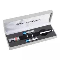 Лазерная указка Green Lazer Pointer SD-03-3, 1 насадка, зеленая, 2хААА