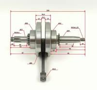Коленвал двигателя 152FMI, 153FMI, ALPHA, ACTIV, TTR125