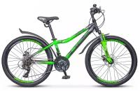 Велосипед STELS NAVIGATOR-410 MD 24, колесо 24'', рост 12'', сезон 2023-2024, черный/зеленый