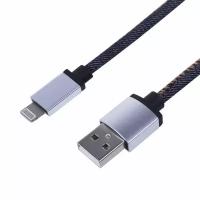 Usb кабель для iphone 5/6/7 моделей, шнур в джинсовой оплетке rexant