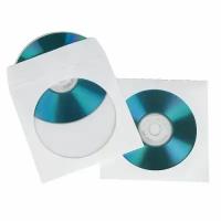 Конверт для CD/DVD HAMA H-62671 00062671 на 1CD/DVD белый (упак.:50шт)