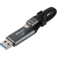 Флешка PNY Technologies 64GB DUO LINK USB 3.0 OTG Flash для iPhone и iPad P-FDI64GLA02GC-RB