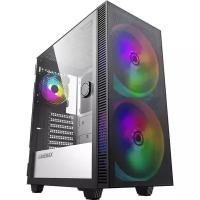 GameMax Компьютерный корпус, без блока питания ATX/ Gamemax Aero ATX case, black, w/o PSU, w/1xUSB3.0+1xUSB2.0, w/2x20cm ARGB GMX-20-ARGB front fans, w/1x12cm ARGB GMX-12-Rainbow-D fan