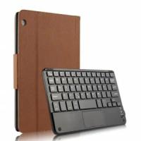 Клавиатура с чехлом для Huawei MediaPad M3 Lite 10 Wi-Fi/ LTE (BAH-AL00 / W09) съёмная беспроводная Bluetooth-клавиатура коричневая кожаная + русские буквы