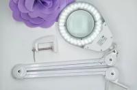 Лампа - лупа светодиодная настольная на струбцине (овал), косметологическая для салона красоты K-3 (94309)