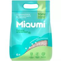 Наполнитель для кошачьего туалета Miaumi TOFU Natural Unscented, комкующийся, растительный, натуральный без ароматизатора 6л