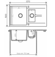 Кухонная мойка Polygran BRIG-870 Черный (N16)