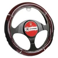 Оплётка руля Autoprofi GL-1025 RD.WOOD (M) Натуральная кожа дерево M