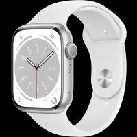 Apple Умные часы Apple Watch Series 8, 45 мм, M/L, Silver Aluminium