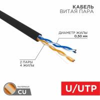 Кабель UTP 2PR 24AWG CAT5e 305м OUTDOOR Rexant 01-0025