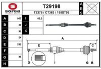 EAI GROUP T29198 _привод правый! 955mm Citroen C4 Grand Picasso II 1.6THP 13>