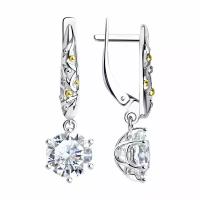 Серебряные серьги Diamant online 157776 с горным хрусталём, Серебро 925°