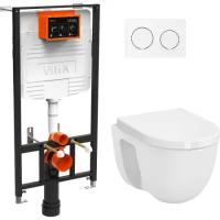 Комплект унитаза с инсталляцией Vitra S40 L-box 9005B003-7211 с сиденьем Микролифт и клавишей смыва Хром