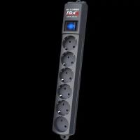 Сетевой фильтр Pilot S surge protector 6 outlets (5 euro + 1 without grounding) 1.8 m, graphite