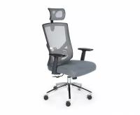 Кресло офисное / Гарда SL / черный пластик / серая сетка / серая сидушка