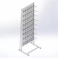 Стойка с сеткой односторонняя, в комплекте 48 крючков для семян, 63*49*183 см, цвет белый