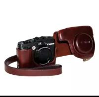 Сумка-футляр-чехол MyPads для фотоаппарата Canon PowerShot G16 темно-коричневого цвета