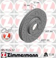 ZIMMERMANN 285.3524.52 диск торм HYU IX55 3.8/3.0CRDI 08- ПЕР вент 321X32