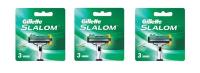 Сменные кассеты для бритья Gillette Slalom, 3 штуки в упаковке, 3 упаковки