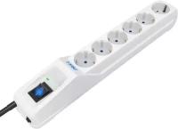 Сетевой фильтр ZIS Pilot L GP 6 розеток (5 евро + 1GP) 10 м/ Surge protector Pilot L GP 6 outlets (5 EUR + 1GP) 10 m white