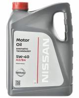 Масло моторное NISSAN Motor Oil 5W-40 синтетическое 5 л KE900-90042R