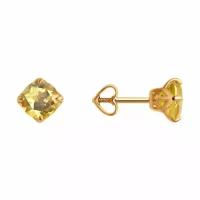 Золотые серьги DIAMANT-ONLINE 284874 с цитрином, Золото 585°