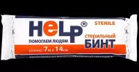 Бинт марлевый стерильный HELP, 7 м х 14 см