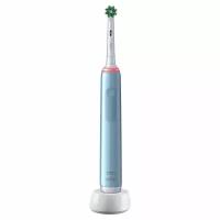 Электрическая зубная щетка Oral-B Pro 3 3000, с визуальным датчиком давления, голубая