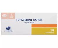 Торасемид Канон, таблетки 5 мг, 20 шт