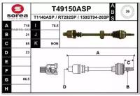 EAI GROUP T49150ASP _привод правый!с ABS 26 dts Renault Kang