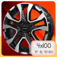 Колесные диски Khomen Wheels Диск 6j-15 4x100 40 60.1 Black-FP Khomen Wheels KHW-1503 Арт KHW103453