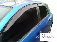 Дефлекторы окон Vinguru Mazda 3 I (BK) 2003-2008 хб накладные скотч к-т 4 шт., материал акрил Novline / Element AFV42903