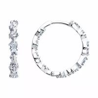 Серебряные серьги DIAMANT-ONLINE 302890 с фианитом, Серебро 925°